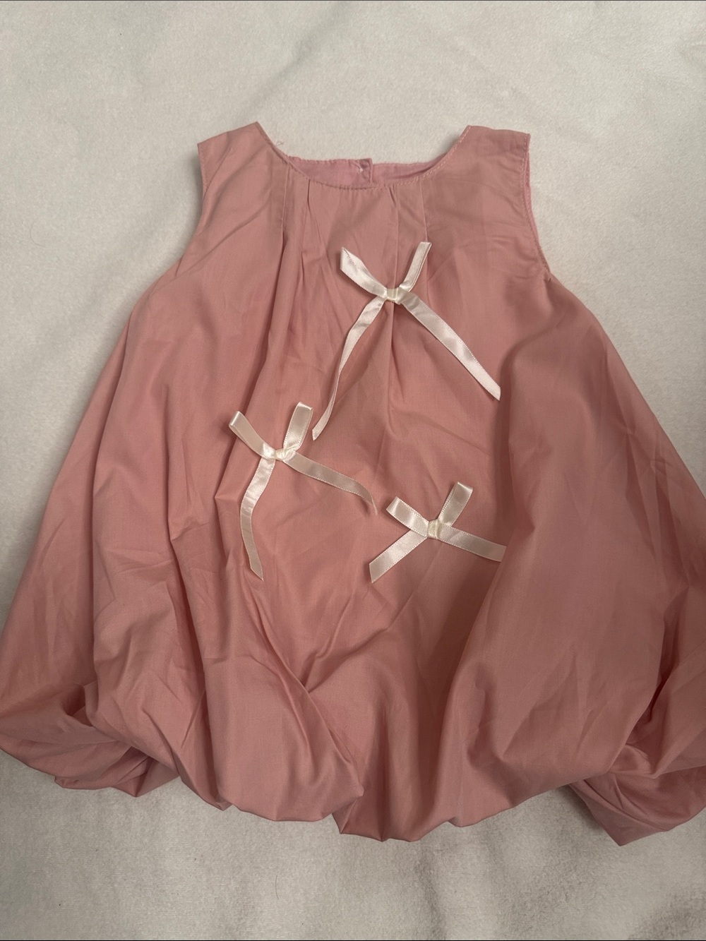 Pink Bubble Dress with Satin Bows